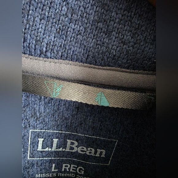 L.L. Bean Women's Misses Blue Purple Fleece T-Snap Pullover Sweater Regular Sz L - Picture 10 of 12